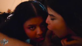 party outside, threesome inside: selena & diana tag-team my dick during birthday bash