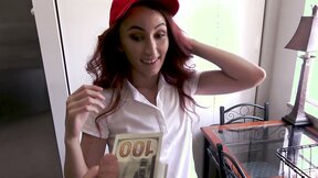 Cute delivery girl fucks for a good tip