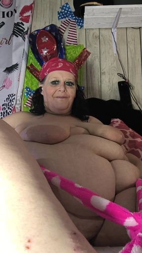 Tied up in Pink Monster Cock Gonna Have That Pussy Wink