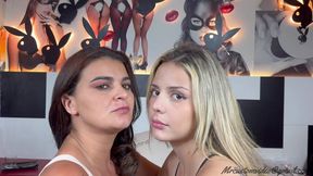 NEW HOT MILF IN A GLUED KISS - NEW TOP BLONDE MARILIA AND HOT MILF - NEW MR MARCH 2025 - CLIP 1 -