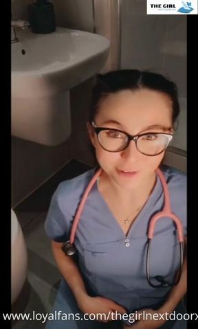 Bathroom blowjob In my scrubs 🤫🤫🤫