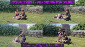 Jasmine_dlight & Ava Black - Pool Balls Part 1 - Over Stuffing Your Shemale Outdoors in the garden