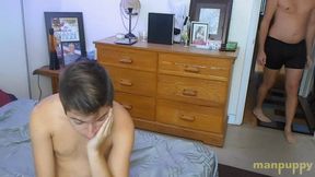 Hot Gay Step-Brothers Kissing Lesson - Devin Jones - Leo Blue - Manpuppy - MP4 720 Remaster