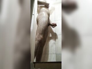 Guy is on whilst bathing