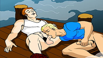 Passionate sex, hard blowjob, fucked in the ass, animation from the game