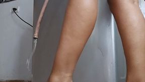 Big legs show in flip flops by Balbina