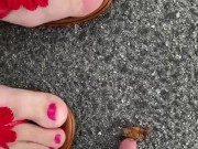 Breaking in sexy new flip flop sandals