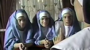 Gorgeous and lascivious ladies underneath nun outfits
