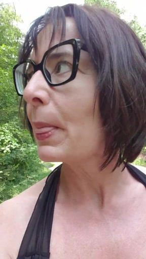 Nude Run on the Side of the Road with Squirt