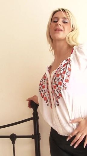 Stunning Blonde Babe Jessica Lloyd Uses Her Pink Panties to Rub Her Pussy
