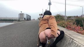 Independent Training No81 Tucking And Anal Exposure Walk on the Riverside Part 2