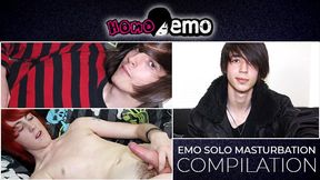 HomoEmo: Compilation of thin twinks working stiff on their hard meat and taut donk in couch