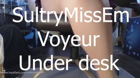 Voyeur under desk