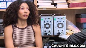 Ebony thief takes rough rear pounding from cop