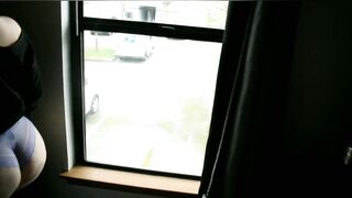 Long Ass cougar Loves to Put on a Window Performance