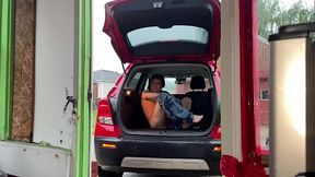 CAR MASTURBATION AND DRIVING AROUND NAKED - OUTDOORS IN PUBLIC ALMOST CAUGHT