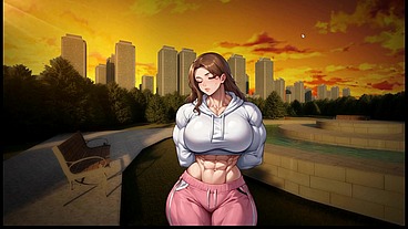 Futanari Muscle Growth World [ Femboy Hentai Game ] Ep.3 training our petite step sister in the living room !