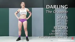 Feisty Allie gets her feet played with by Grappler Darling