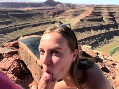 Cock hungry teen finds the perfect spot for hot outdoor fuck