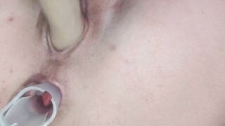 Sex Toy into Snatch and Speculum into Butt