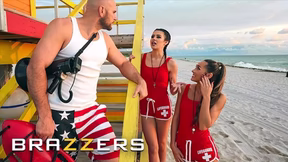 BRAZZERS - Lifeguards MacKenzie Mace & Kylie Rocket Convince Their Co-worker JMac ...