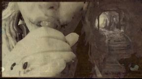 found footage vhs tape found in an old basement femcan troll stealing semen