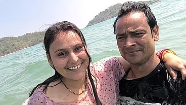 Fuck in the sea on boat