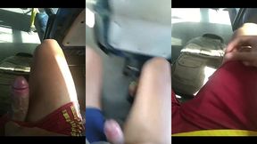 masturbando com a pica duraca no transporte publico ao lado de desconhecidos