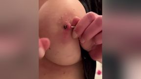 Changing My Piercing In Nipples And Make Bow On Nipple - Verified Amateurs