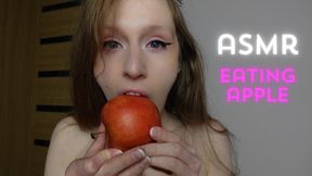 ASMR eating apple naked