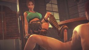 LARA CROFT TOMB RAIDER PERFECTLY JUMPS ON A DICK | 3D Animation