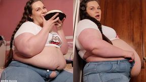 Stuffing a HUGE cake in tight jeans