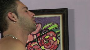 Busty shemale Esmerelda Dias blowjob