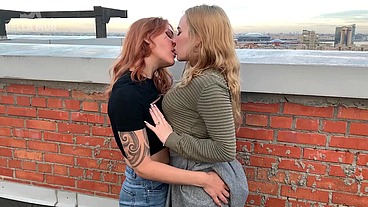 Girlfriends having sex on the roof FULL