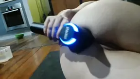 Using Massage Gun to Spread My Tight Asshole
