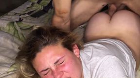 Curvy Blonde Latina PAWG Lets Her Horny Handsome BF Try Her Buthole For the 1-st Time