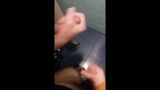 Wanking with a boy on irport restroom