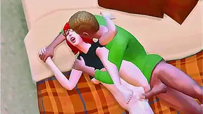Sims Hentai Series: Redhead rough defloration and double creampie