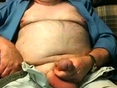 Hairy Grandpa Bear Fondling His Cock