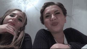 Amazing Pov!!! Clip 38-60-186Julia Me and my friend Betty You are on your knees in front of us, we put a collar on you and now we will humiliate and spit at you, a worm!