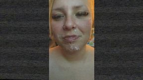 Blonde BBW Milf Loves to Be Covered in Cum