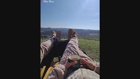 Together with my girl in our Uggs we use my little slave as a footstool ft Goddess Annabelle
