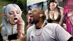 delicate ass petite frieren gets a hard facial, ai generated