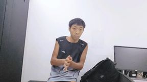 Asian Cute Boys Academy Control Room: Masturbation, Moaning, Ejaculation, and Ingestion of Semen