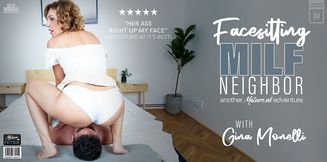 Kinky MILF Gina Monelli gives her facesitting fetish loving neighbour the day of his life