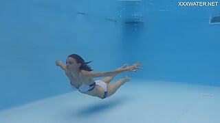 Windy weather swimming pool session Hermione Ganger