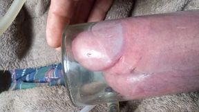 Maxing out the jar with cock and balls