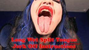 Long Wet Split Tongue Joi