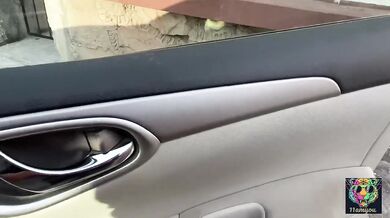 Mexican milf uber driver takes thick cock filled like a real taxi