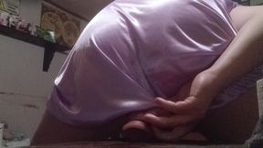 Chub bottom rides dildo